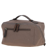 Fenland Canvas & Leather Wash Bag Mud/grey: FEN-759