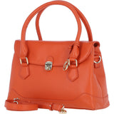 Premium Leather Shoulder Bag with Detachable Crossbody Strap Orange: Y-56