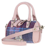 Ashwood Leather & Harris Tweed® Cloth X-Small Barrel Bag Baby-Pink/Pink: TW-60-15-BP