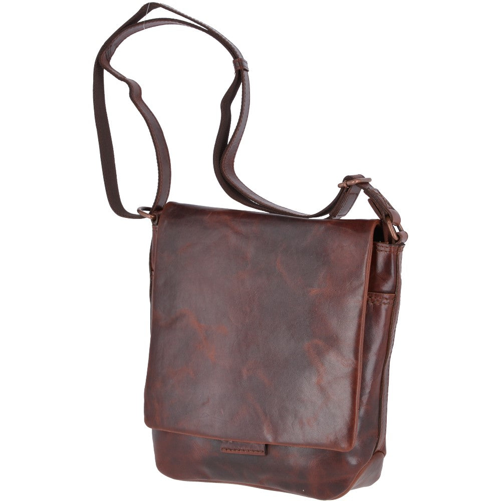 Medium Leather Vintage Messenger Bag Tan :  Adam