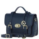 Stylish Ashwood Leather Large Satchel Bag Navy: Y-63