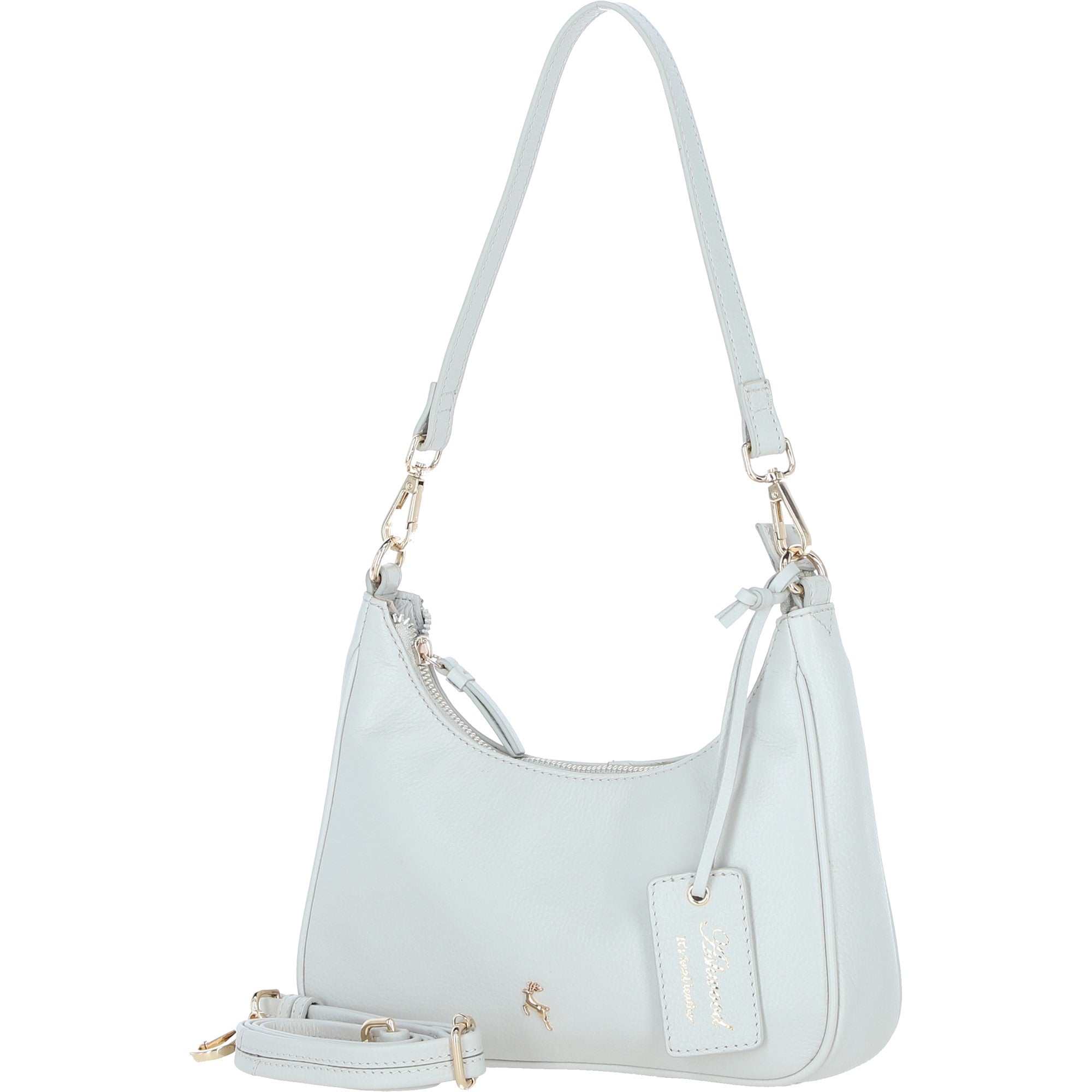 Ashwood Leather Ladies Shoulder X Crossbody Bag Ice Grey: 64397