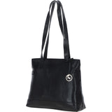 Elegant Ashwood Leather Shoulder Bag Black: Alice