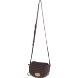 Ashwood Leather Crossbody Bag with Woven Details Brown: GV-63753