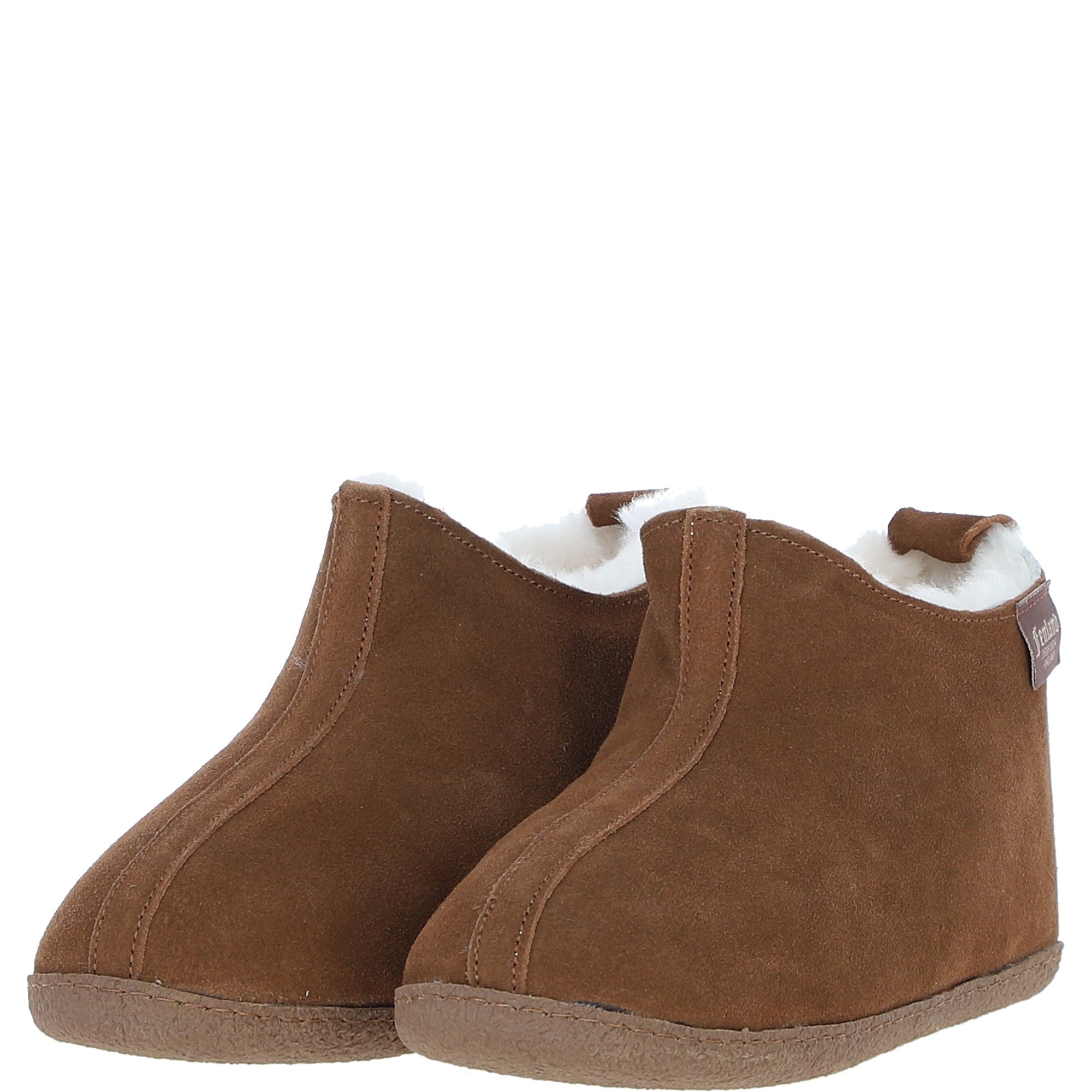 Fenland Classic Suede Sheepskin Bootie Slippers Chestnut: DARWIN