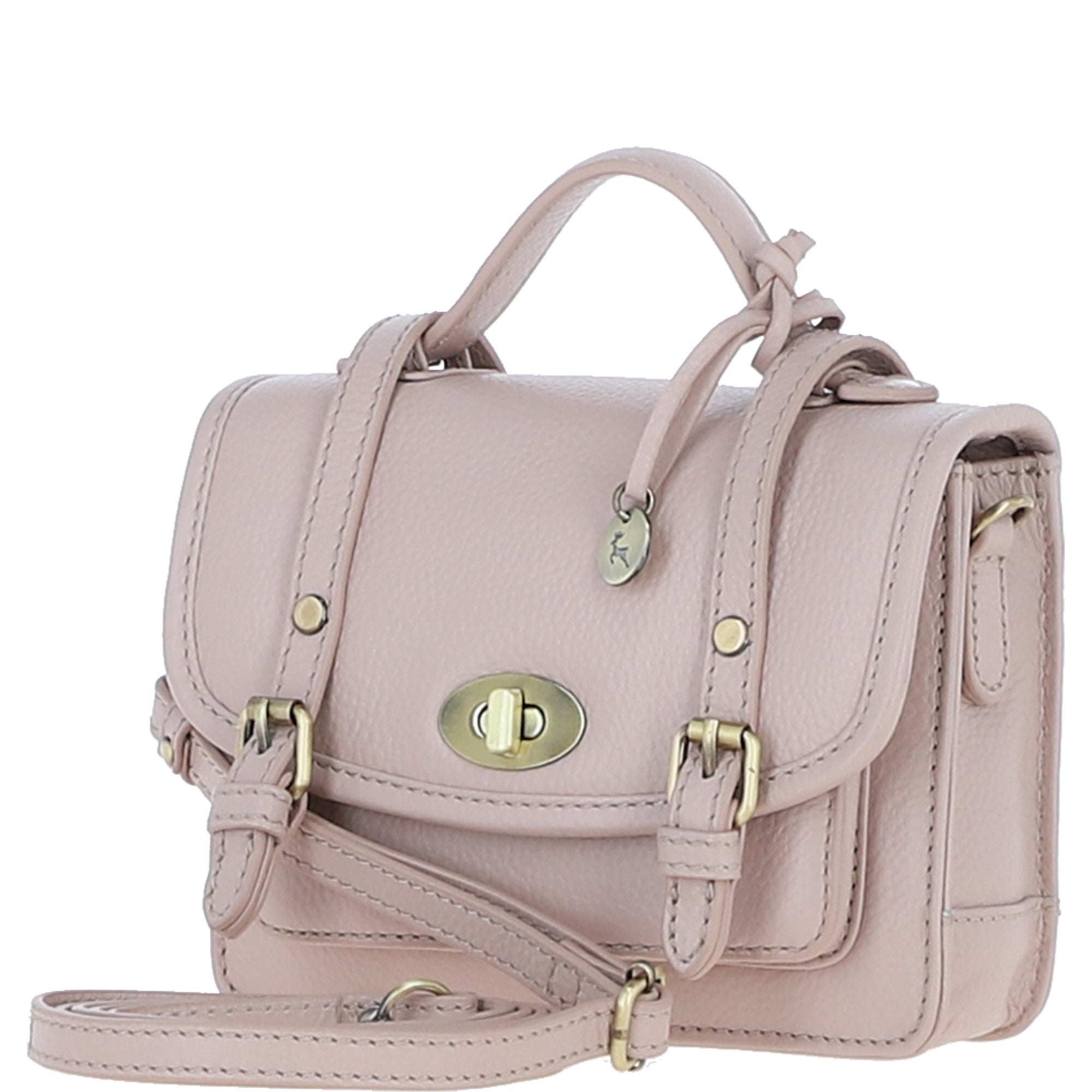 Stylish Ashwood Leather Small Satchel Bag Beige: Y-61