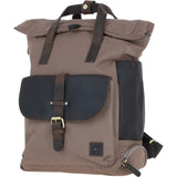 Fenland Canvas & Leather Backpack Mud/grey: FEN-755