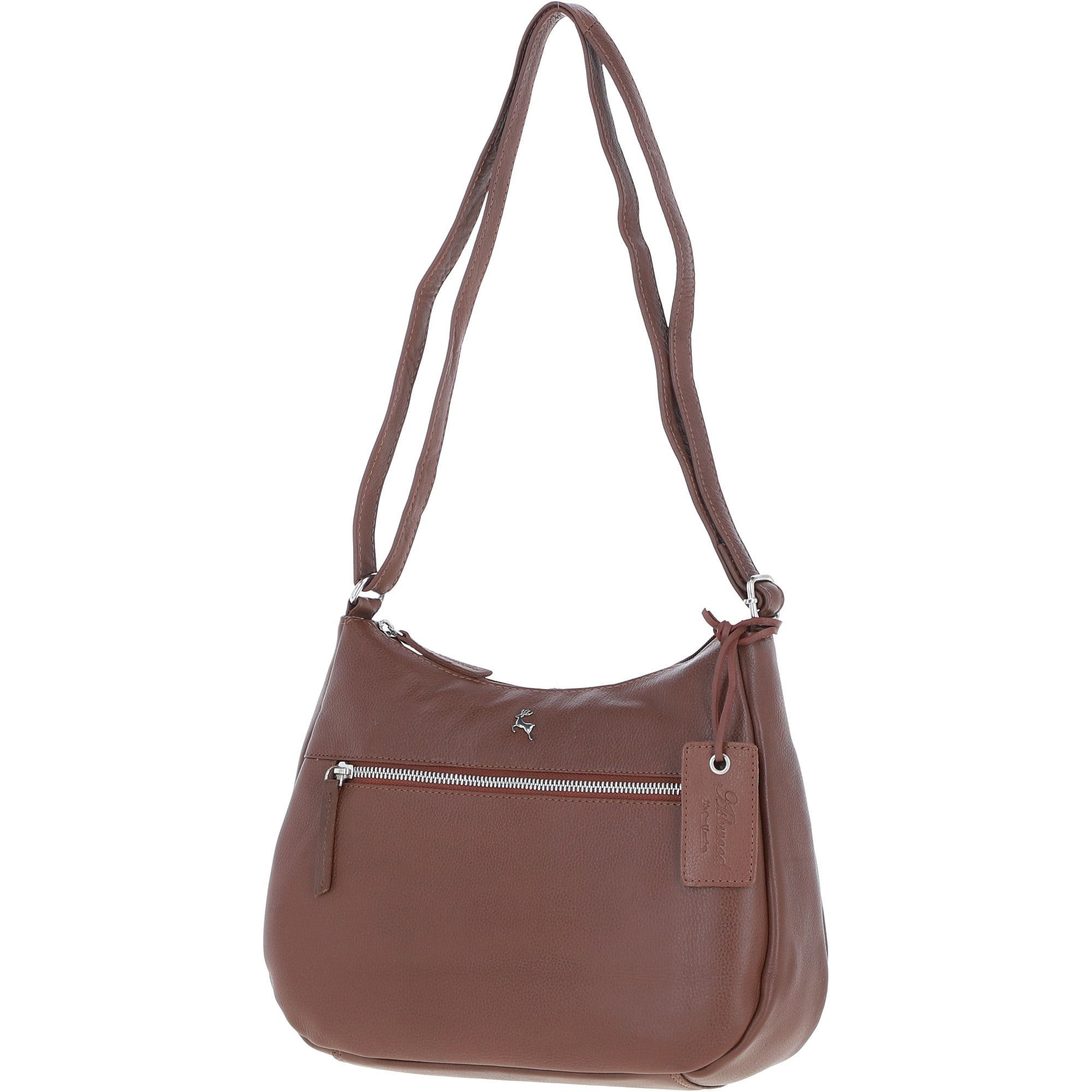 Ashwood Leather Ladies Hobo Shoulder Bag Cognac: Shannon