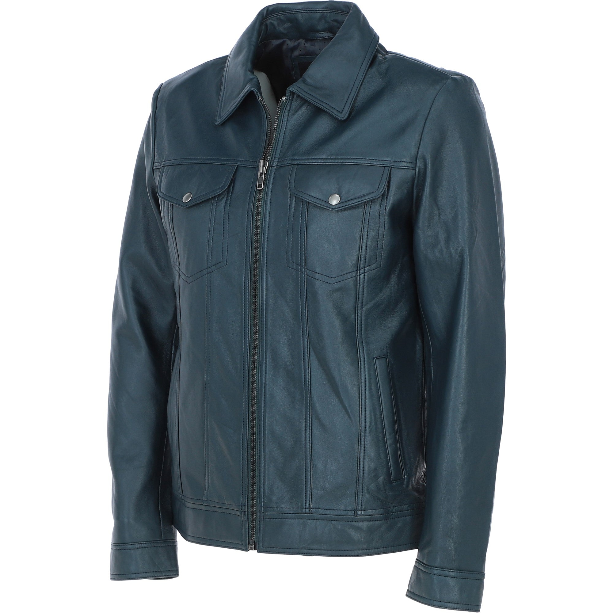 Ashwood Leather Bomber Jacket Navy: 1896