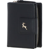 Ashwood Leather RFID Secure Wallet/Purse with Zip and Stud Closure Black: X-30