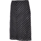 Women's Long 23.5 Inch Leather Skirt Black : Lycra Skirt
