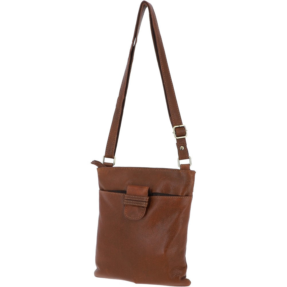 Ladies Michigan Pocket Crossbody Bag Cognac : M-67