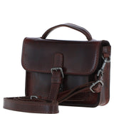 Ashwood Leather Mini Crossbody Satchel Bag Brandy: P-61