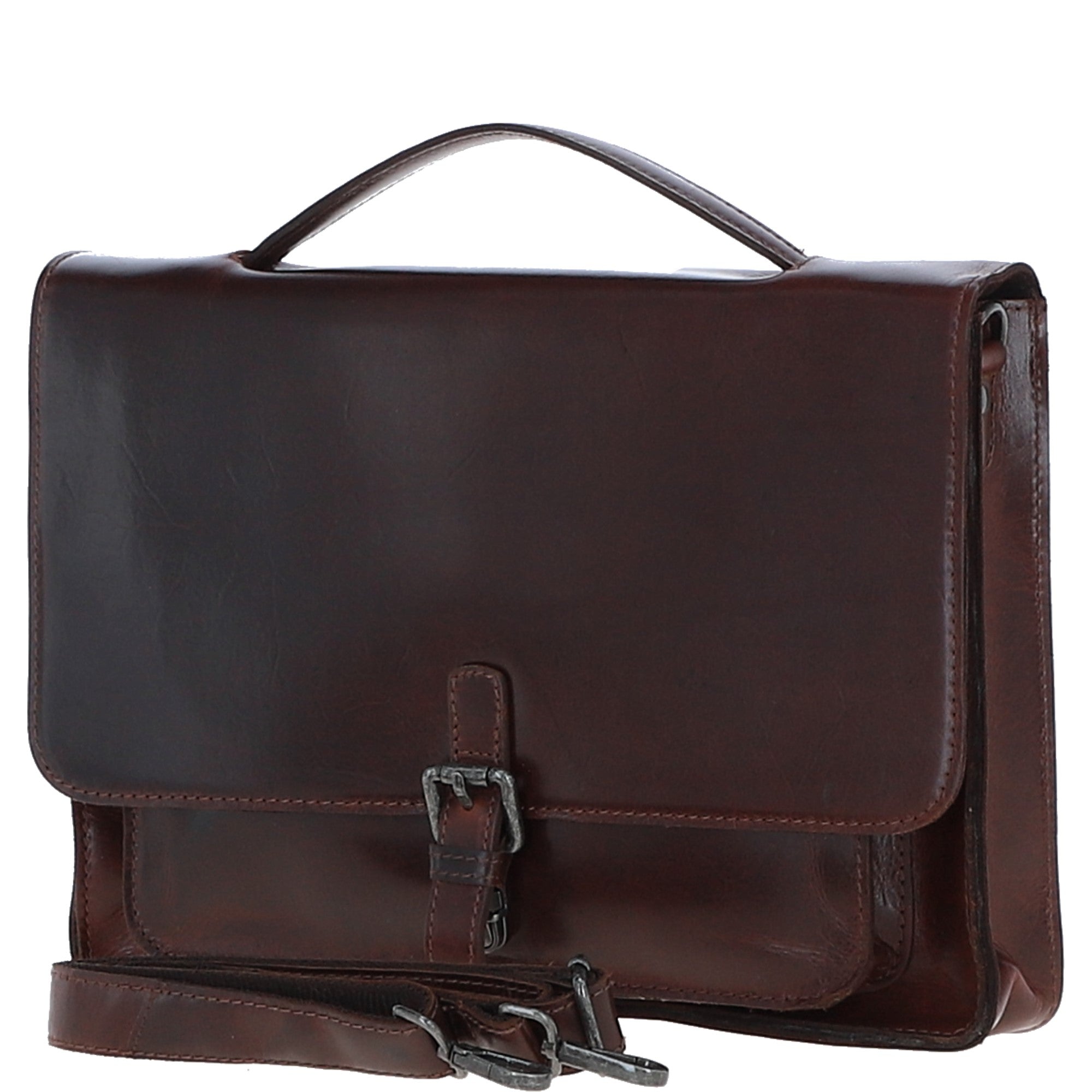 Ashwood Leather Unisex Large Crossbody Satchel Bag Brandy: P-63