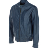 Ashwood Men's Genuine Leather Bomber Jacket Navy: AW-2255