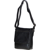 Sleek Leather Messenger Bag with Multiple Pockets Black: TL-004
