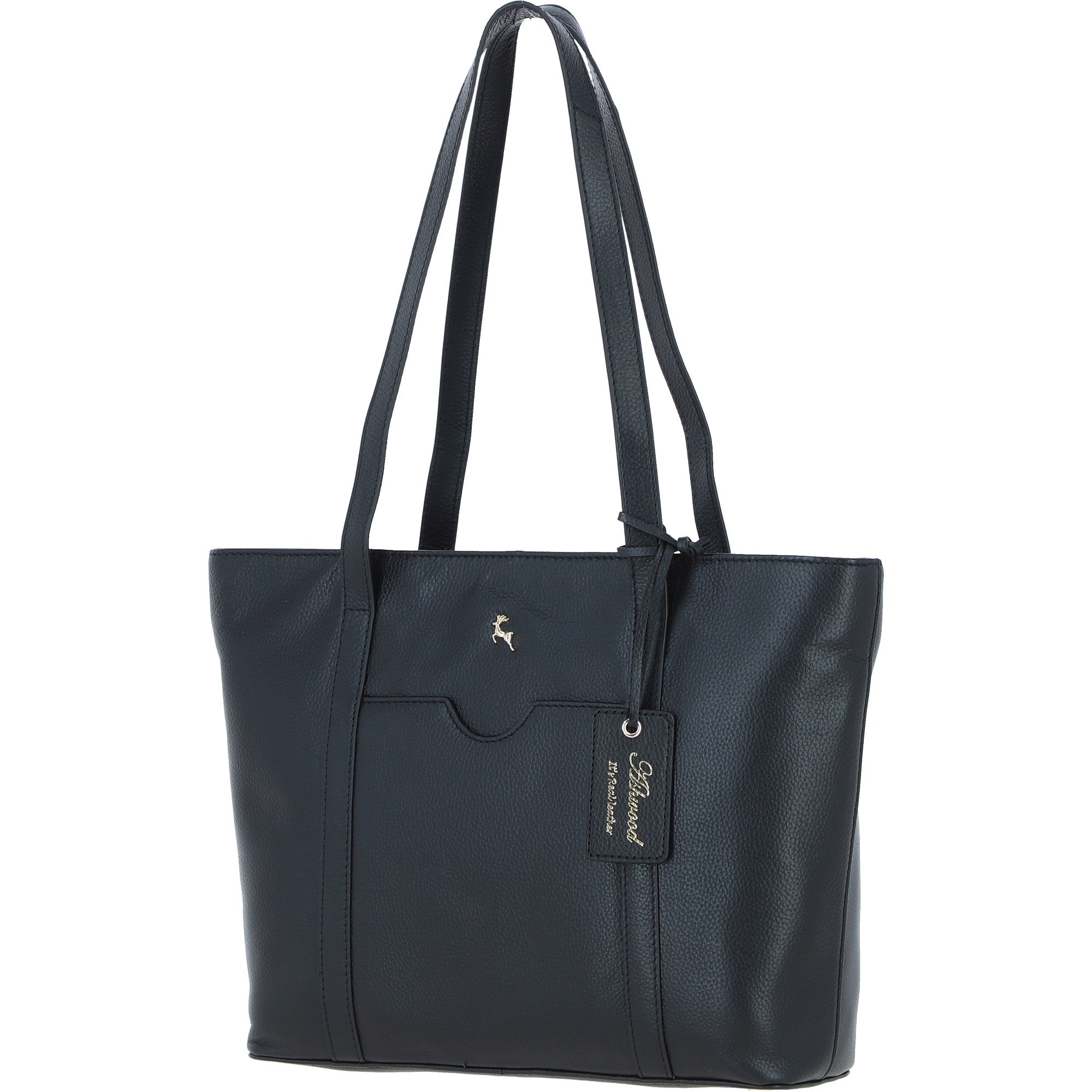Ashwood Elegant Ladies Leather Shoulder Bag Black: 64668