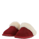 Women's Classic  Suede Sheepskin Slippers Red Velvet: FEN-LADIES SLIPPERS