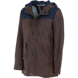 Ashwood Leather x Harris Tweed Men’s Hooded Casual Jacket Brown/Navy: TW-905-011-BN