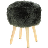 New Zealand Sheepskin Stool Cypress: SHORT SHEEPSKIN STOOL