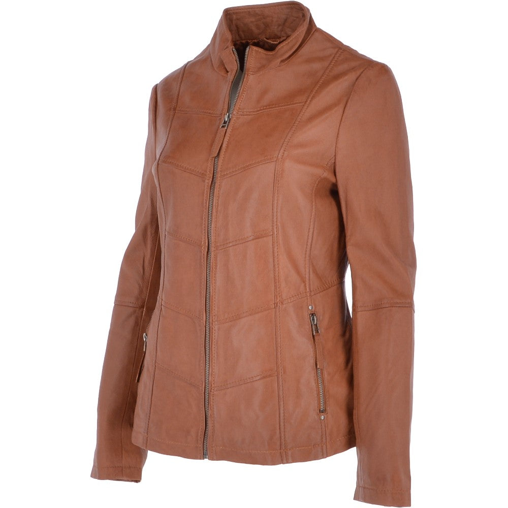 Leather Jacket Cognac/ddy: AWL-738