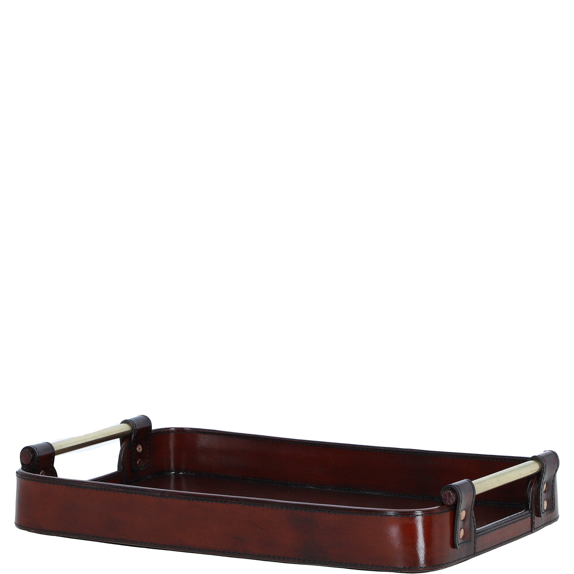 Luxuary Leather Serving Tray Chestnut: LF-157