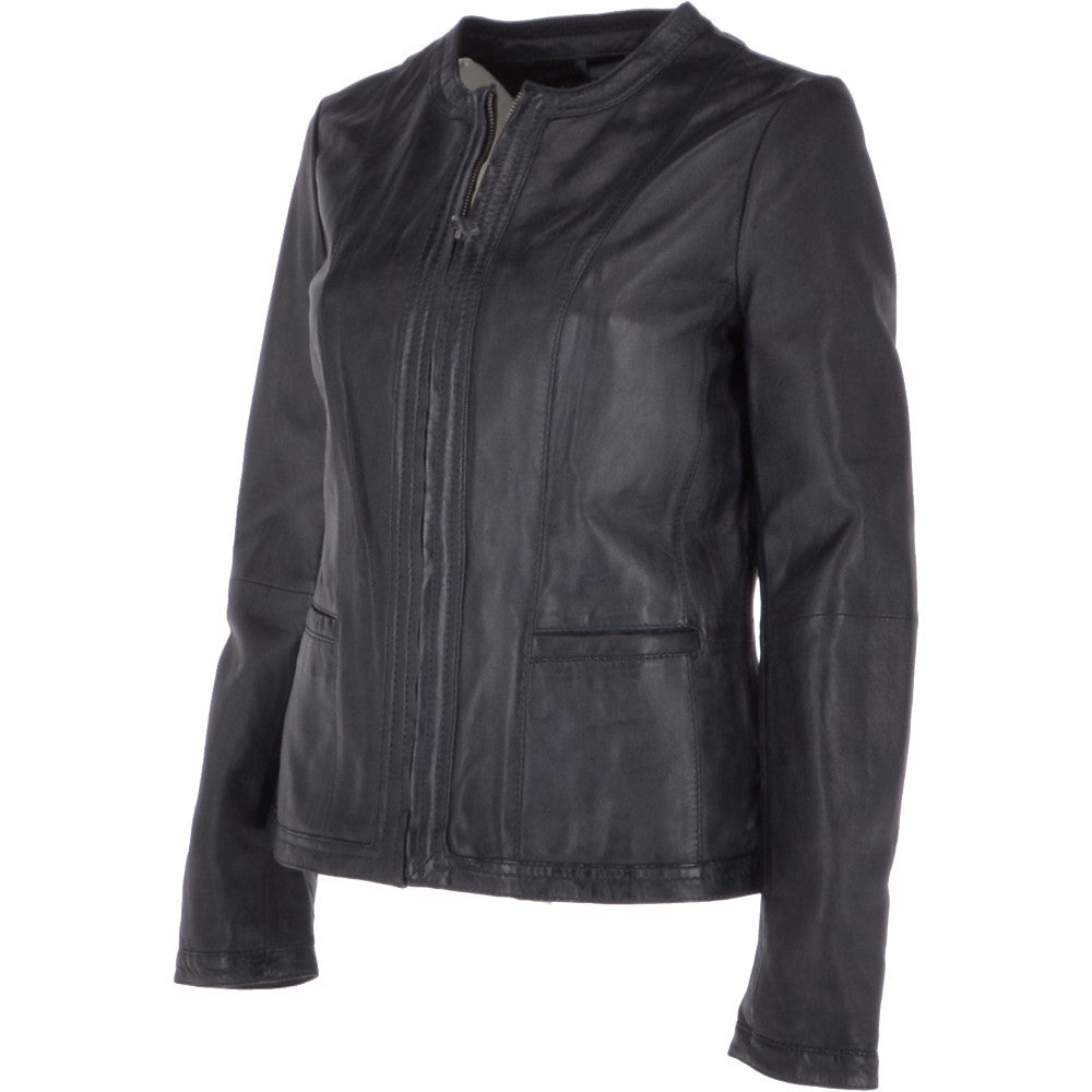 Leather Jacket Navy/nap: AWL-672