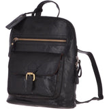 Small Vintage Leather Backpack Black  – G25