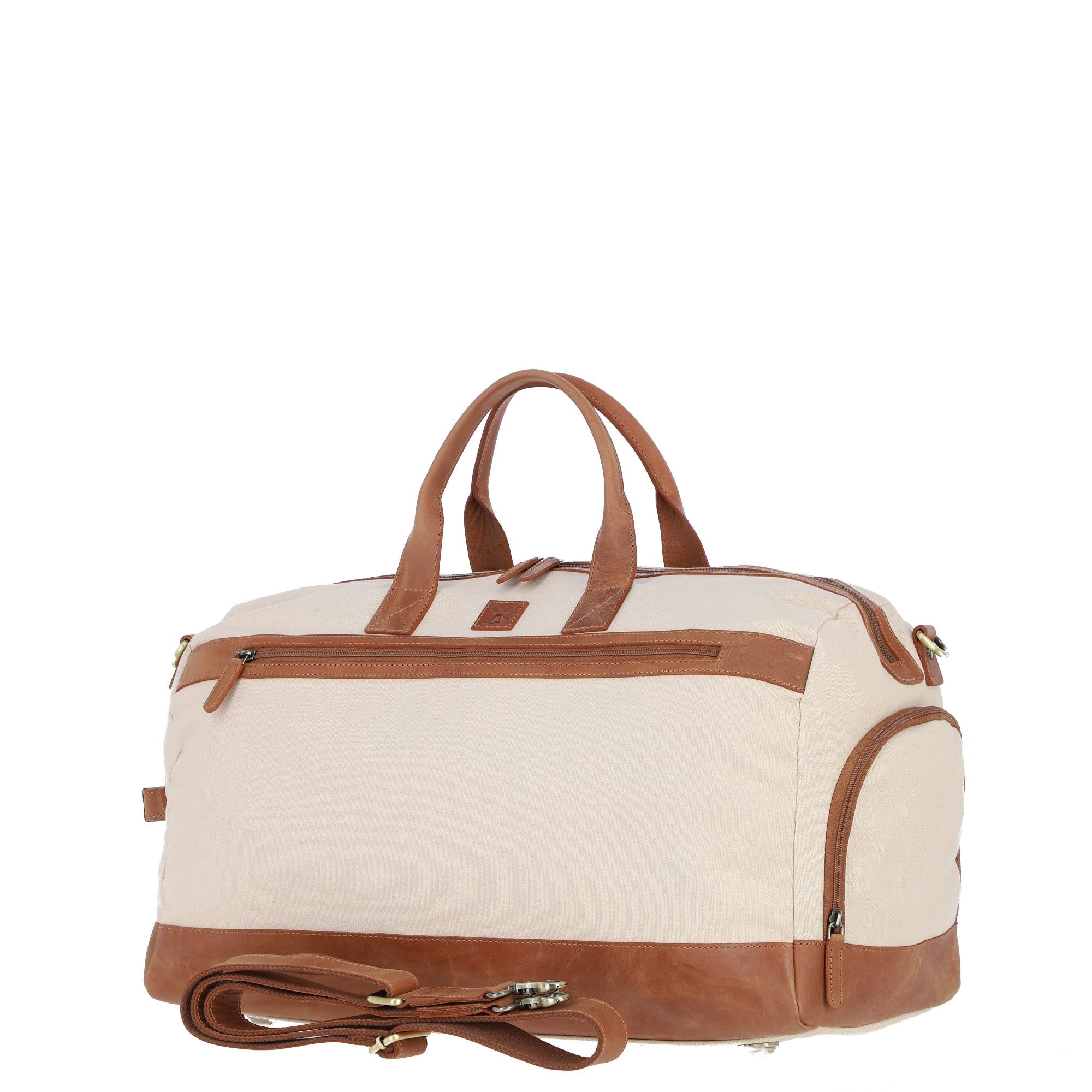 Fenland Canvas & Leather Holdall Tan/cream: FEN-757