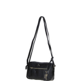 Leather Crossbody Bag with Adjustable Strap Black: Audrey