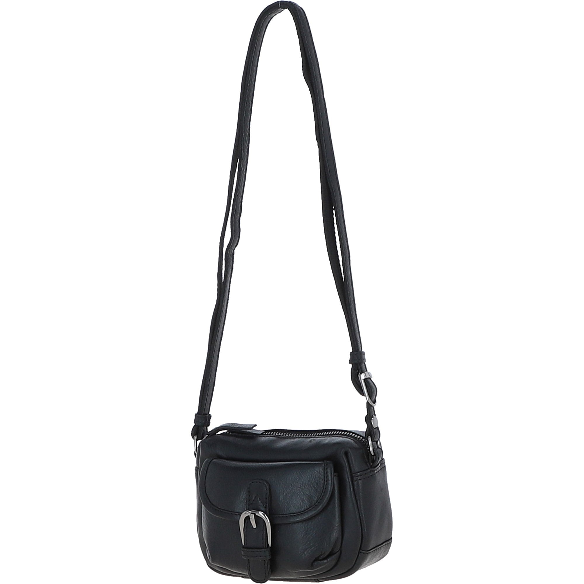 Ashwood Leather Smart Women's Buckle Crossbody Bag Black: S-31