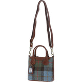 Ashwood Leather & Harris Tweed® Cloth Handbag with Removable Crossbody Strap Tan/Mcload: TW-21-02-TM