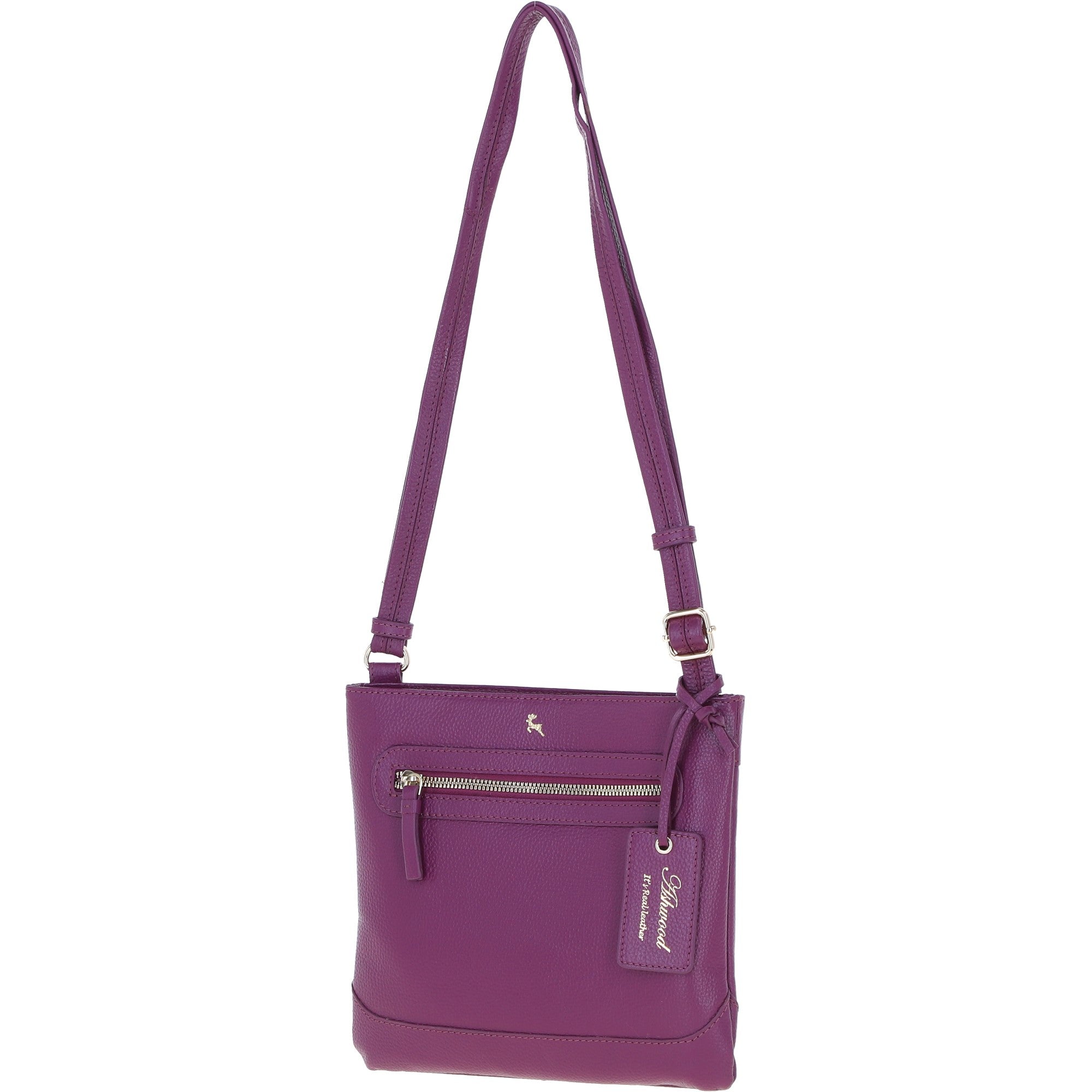 Ashwood Leather Smart Crossbody Bag Raspberry: 64638/cb-9
