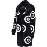 Sheepskin Coat With Roundel Detail Black/ White: D-LOOK-8