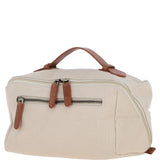 Fenland Canvas & Leather Wash Bag Tan/cream: FEN-759
