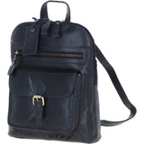 Small Vintage Leather Backpack Navy – G25