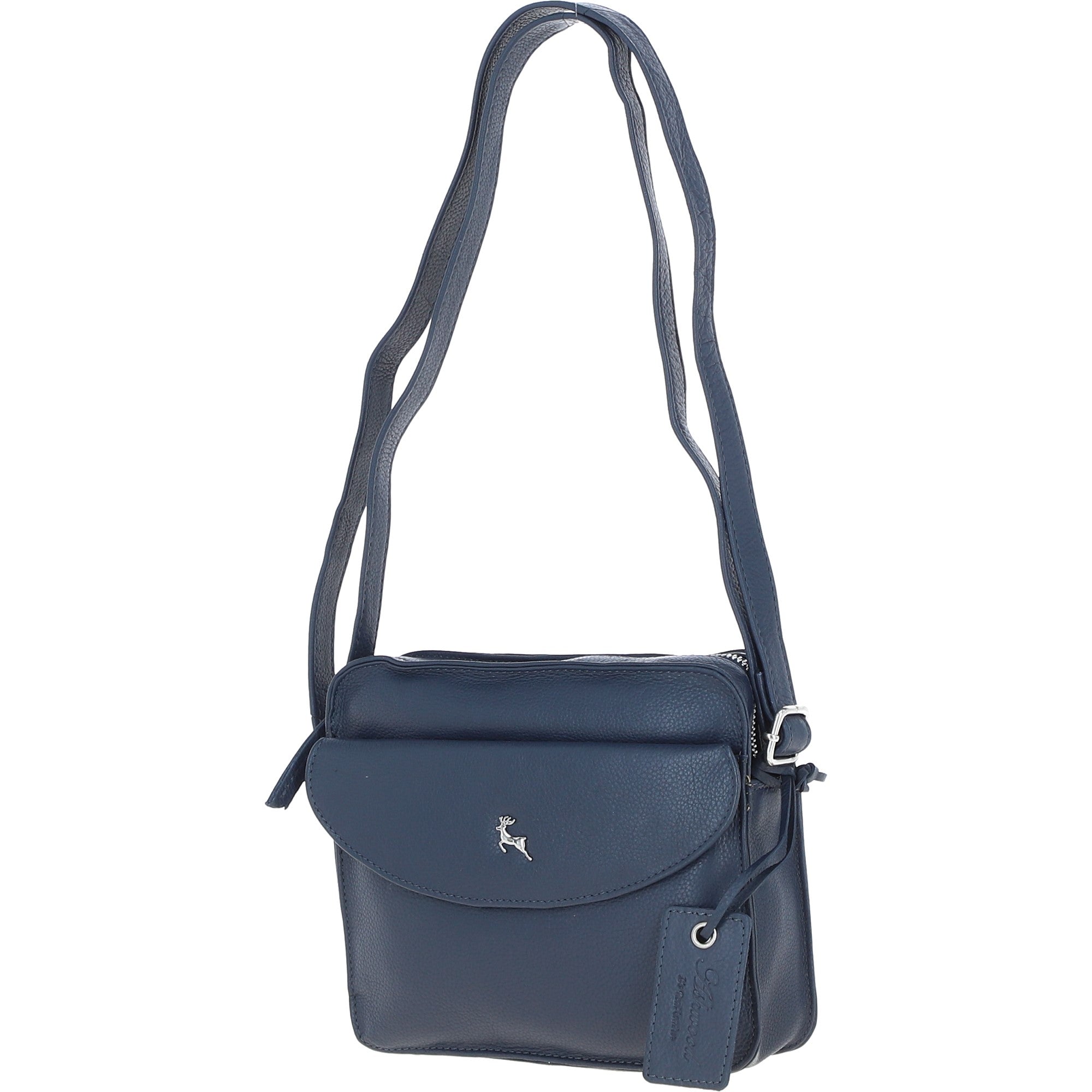 Ashwood Leather Ladies Crossbody Bag Navy: Glasgow
