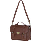 Elegance Satchel Leather Hangbag Tan: M-89