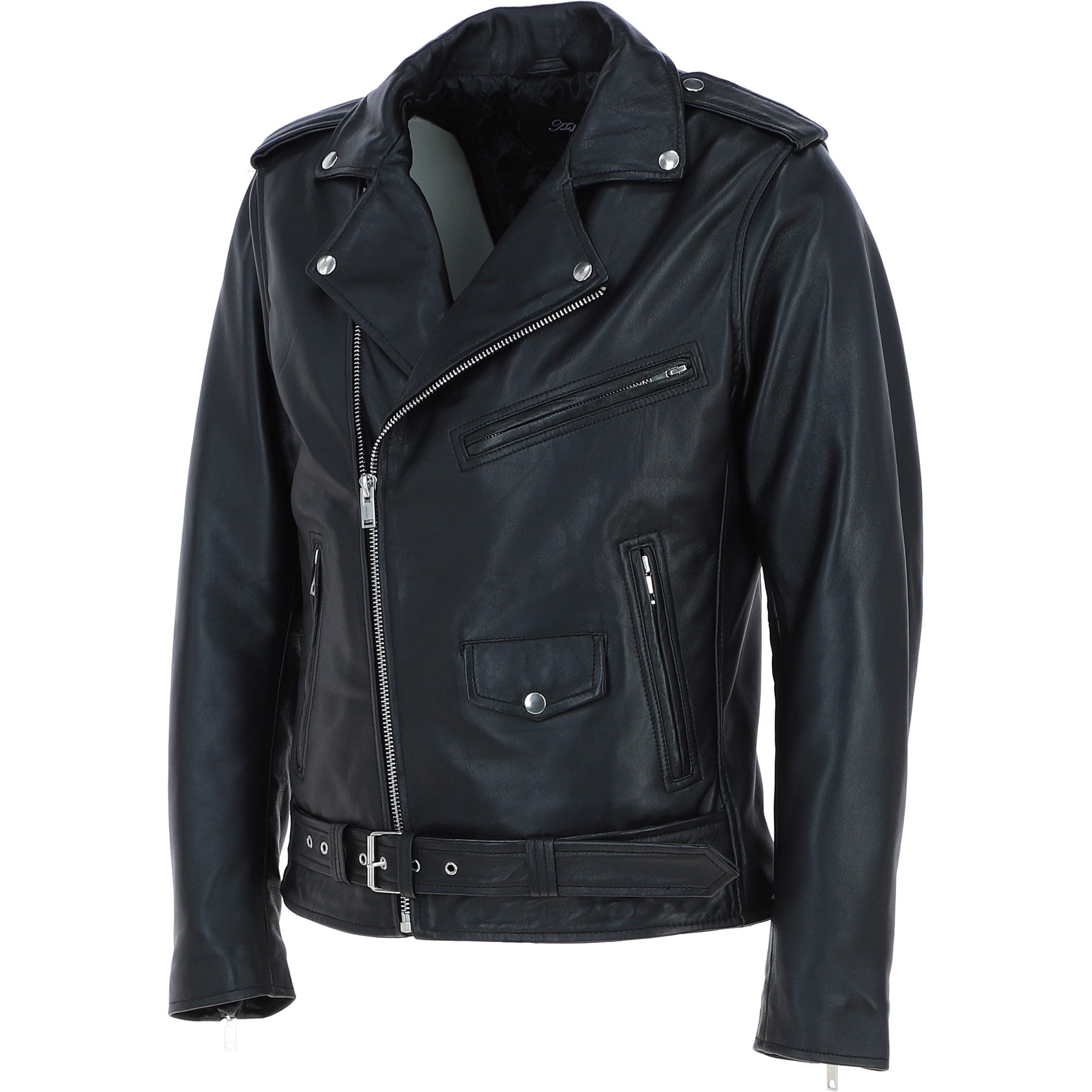Ashwood Men's Leather Biker Jacket Black: AWM-190