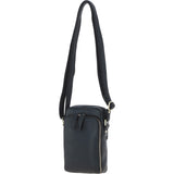 Leather Crossbody Smartphone Bag Black: K-41