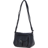 Ashwood Leather Elegant Women's Buckle Shoulder Bag Black: S-32