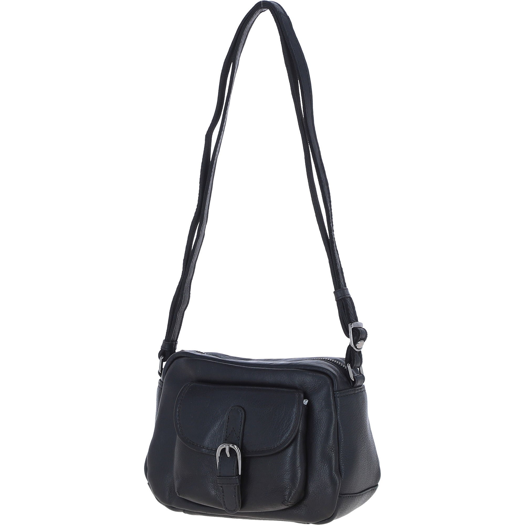Ashwood Leather Elegant Women's Buckle Shoulder Bag Black: S-32