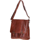 Leather Messenger Bag with Front Buckle Pockets Bridge: TL-007