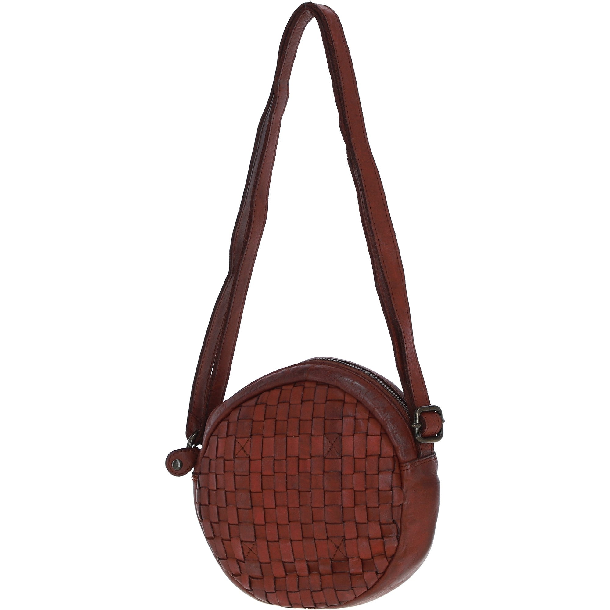 Ashwood Leather Round Crossbody Bag Rust/wash: GR-6117S