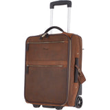 Airline Friendly Cabin Size Leather Trolley Brown: 79014