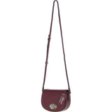 Real Leather Saddle Crossbody Bag Wine: 63753