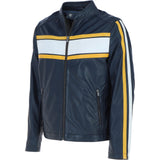 Ashwood Leather Men’s Racing Stripe Jacket Navy: Lambert sp