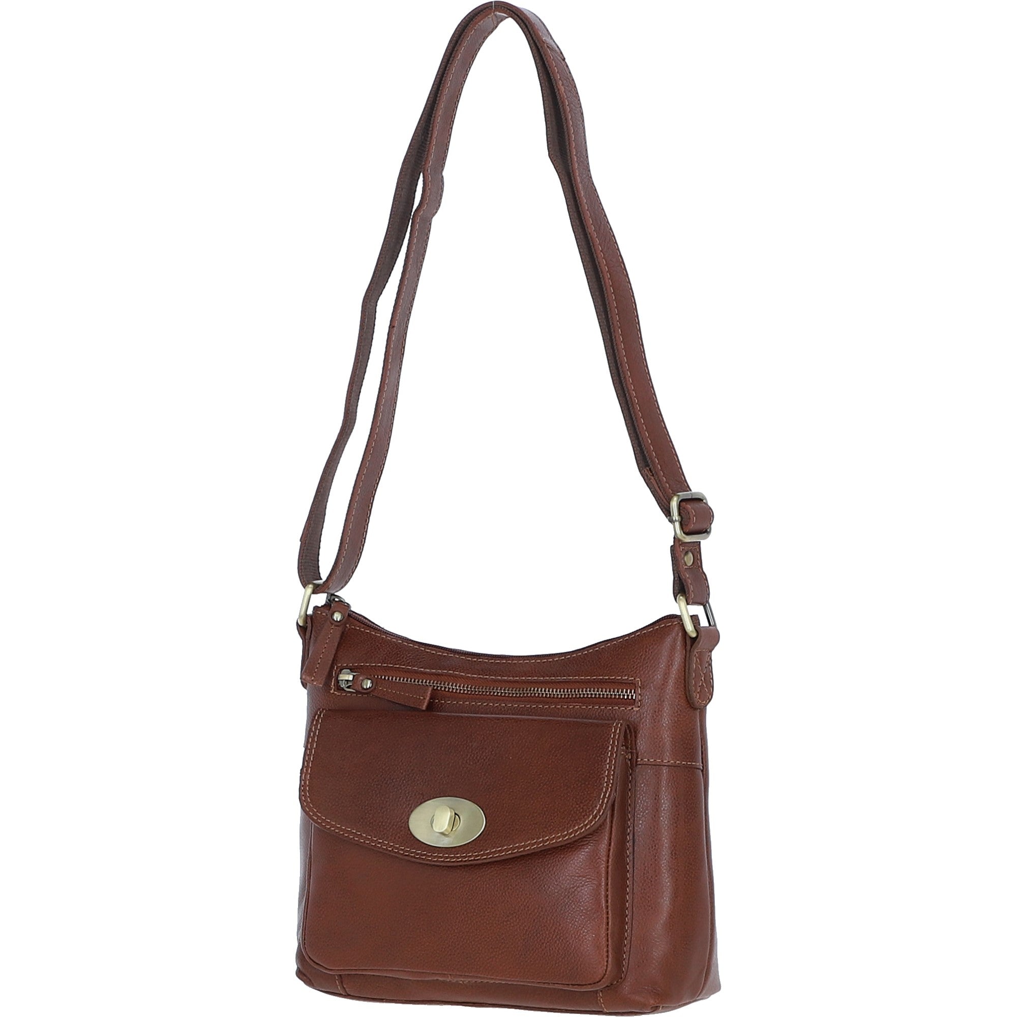 Ashwood Leather Crossbody Bag Tan: M-86