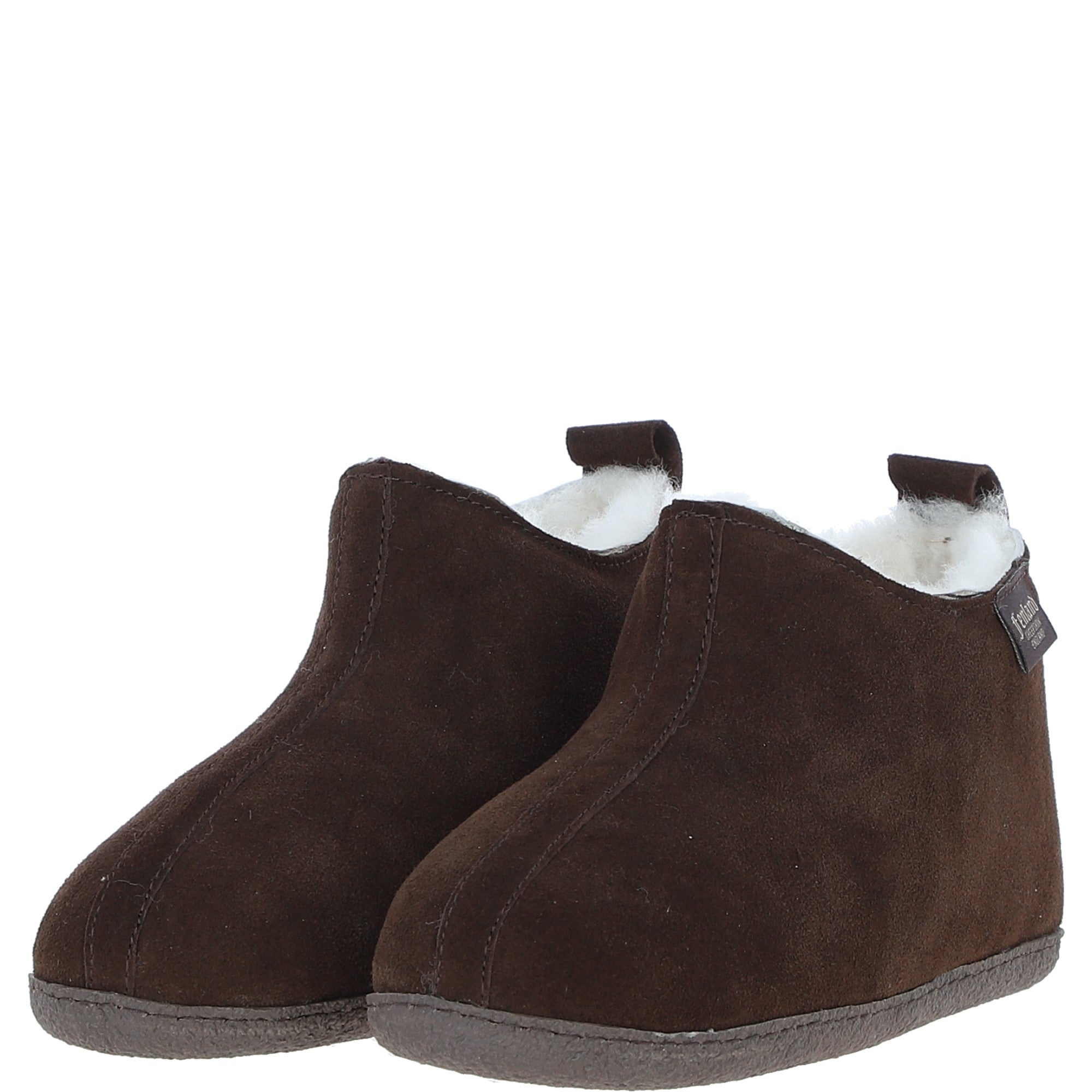 Fenland Classic Suede Sheepskin Bootie Slippers Brown: DARWIN