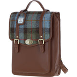 Ashwood Leather & Harris Tweed® Cloth Large Backpack with Twist Lock Tan/Mcload: TW-38-02-TM
